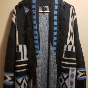 Divided fringed pancho